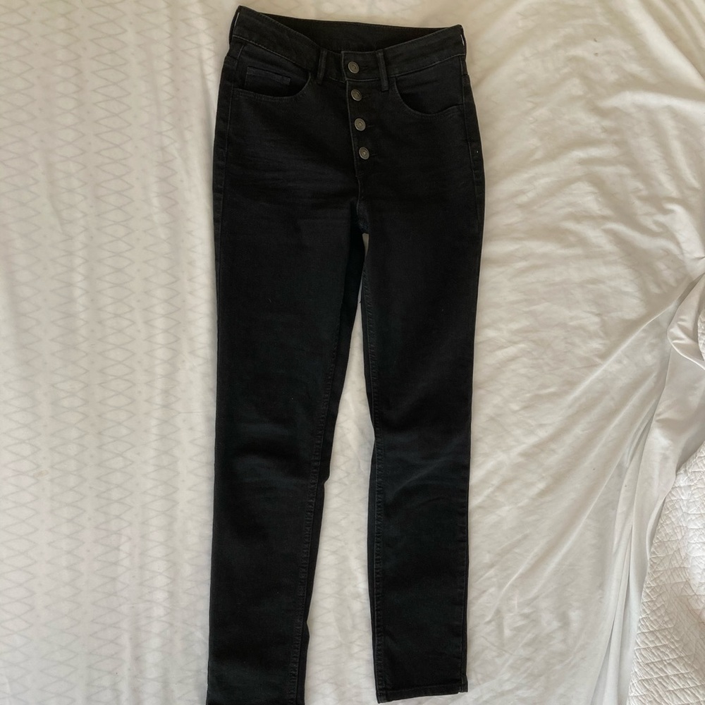 &Denim Black High-waisted Jean